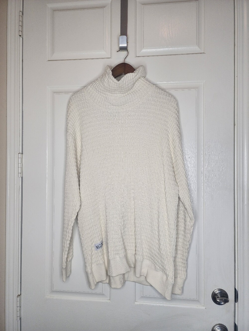 Manastash Cream Big Waffle Thermal Turtleneck Sweater Gorpcore XL